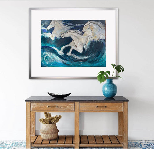 Neptune's Horses - Original Painting 60 x 35cms