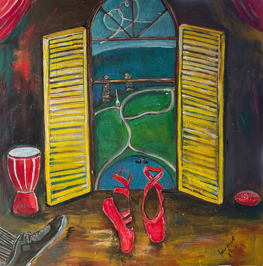 The Red Shoes - Original Painting 91x 91cms